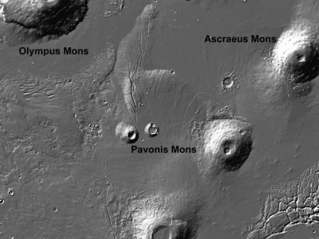 Rekaman NASA dalam melihat Olympus Mons. (NASA)