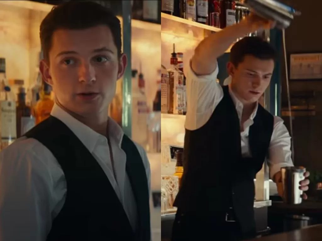 Tom Holland dalam perannya sebagai Nathan Drake, seorang bartender dan pemburu harta karun di film Uncharted (Istimewa)