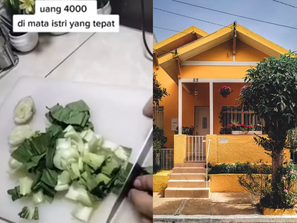 Wanita masak dengan budget Rp4 ribu. (Instagram/@berita_gosip) / Ilustrasi rumah. (Pexels/Thgusstavo Santana)