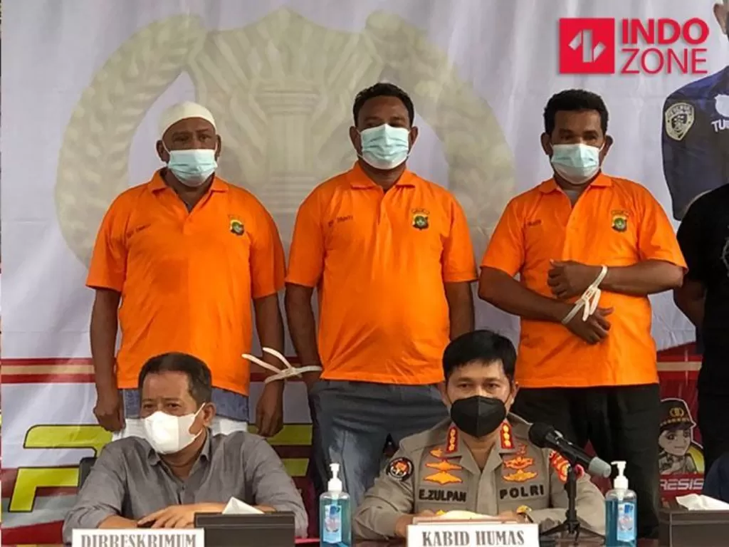 Konferensi pers kasus pengeroyokan Ketua DPP KNPI Haris Pertama di Polda Metro Jaya. (INDOZONE/Samsudhuha Wildansyah)