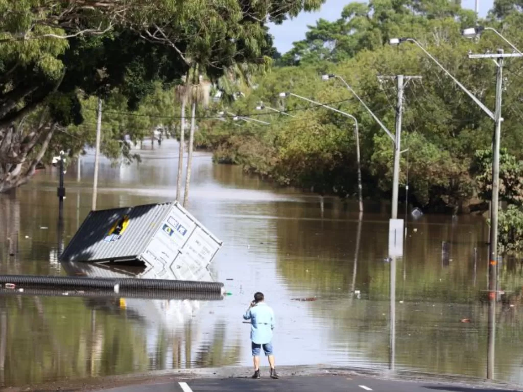 Banjir merendam Lismore, New South Wales, Australia. (AAP Image/Jason O'Brien via REUTERS)