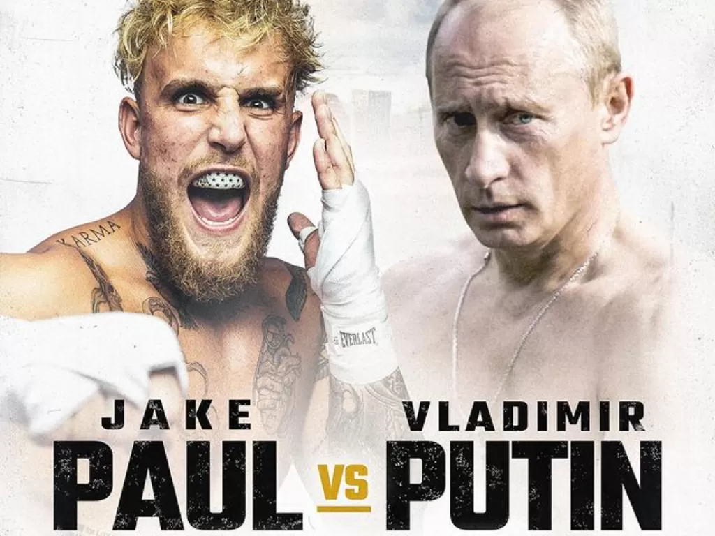 Poster pertarungan Jake Paul vs Vladimir Putin. (Instagram/@jakepaul)