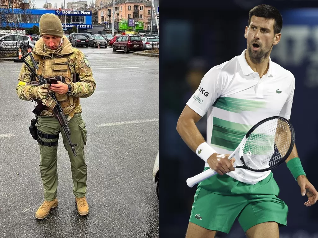 Petenis Ukraina, Sergiy Stakhovsky (kiri), Novak Djokovic (kanan). (Instagram/@stako_s/REUTERS/Suhaib Salem)