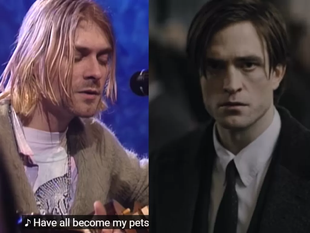 Kiri: Vokalis Nirvana Kurt Cobain yang menyanyikan 'Something in the Way' di The Batman. (Youtube/Nirvana).