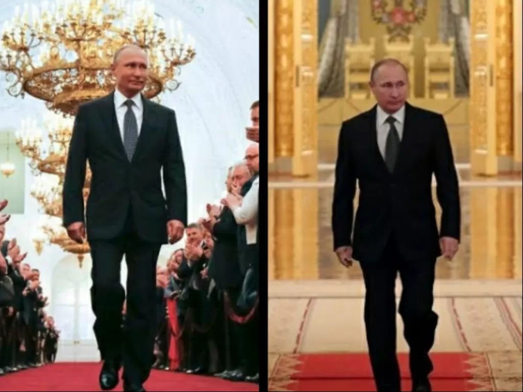 Cara berjalan Presiden Rusia Vladimir Putin yang aneh. (Youtube/Infinite Game).
