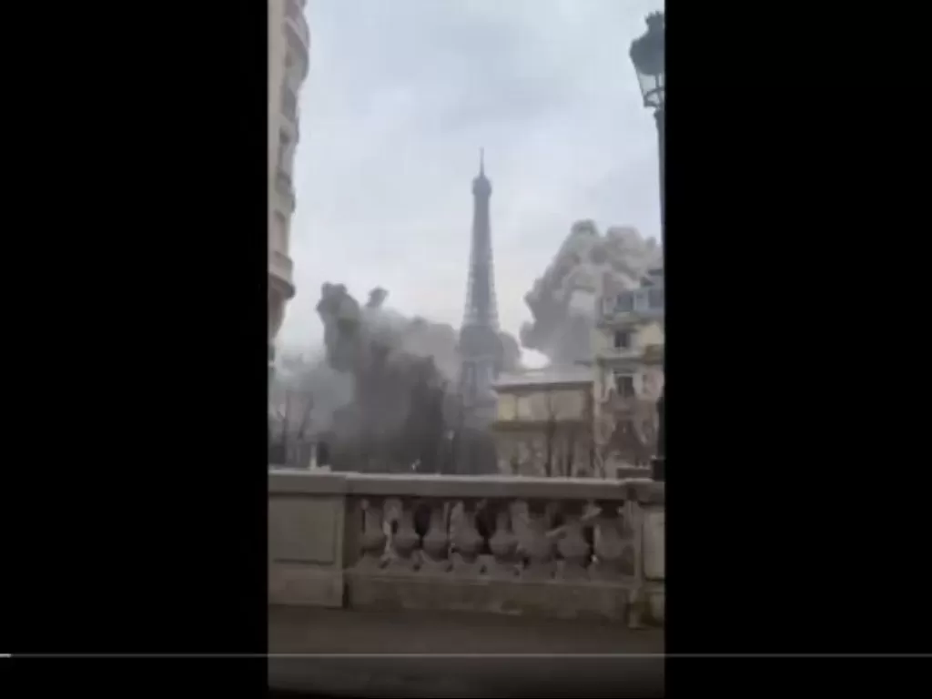 Ukraina rilis video ilustrasikan Paris, Prancis diserang. (Dok. Kemhan Ukraina)