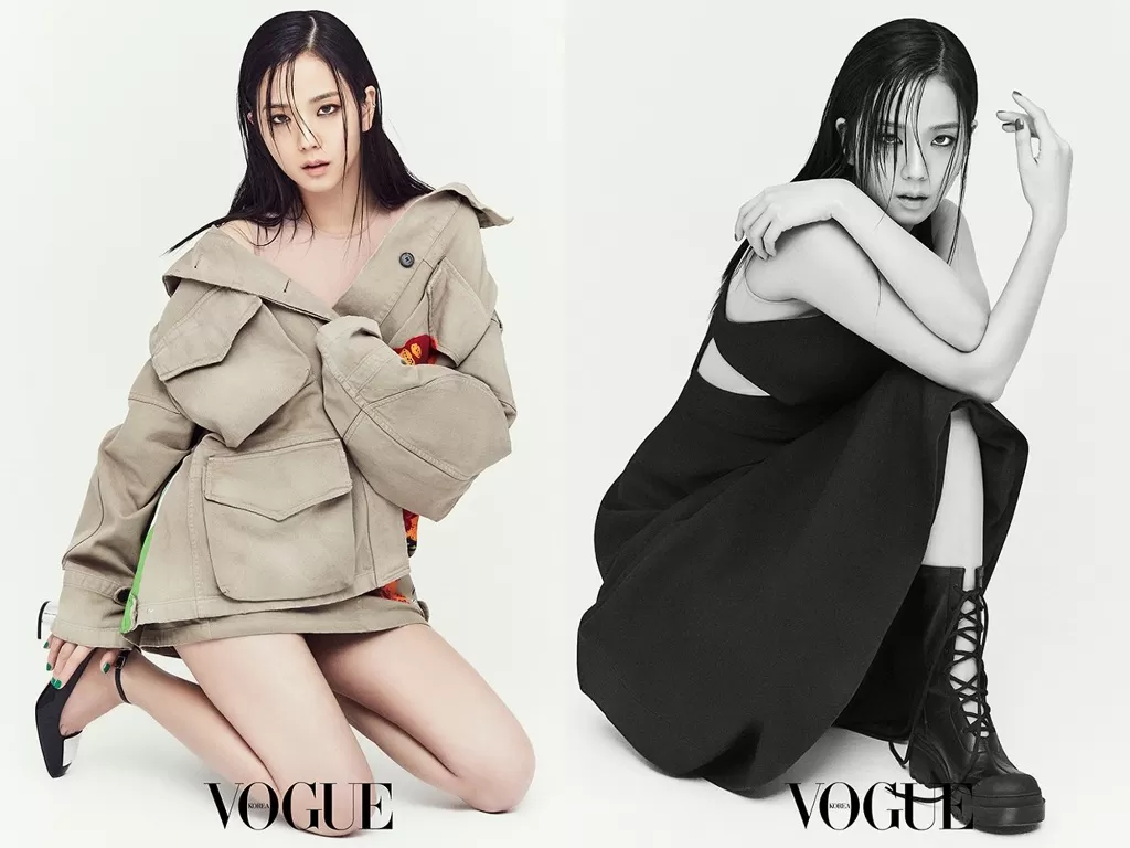 Jisoo Blackpink jadi bintang di sampul majalah 'Vogue'. (Photo/Vogue Korea)