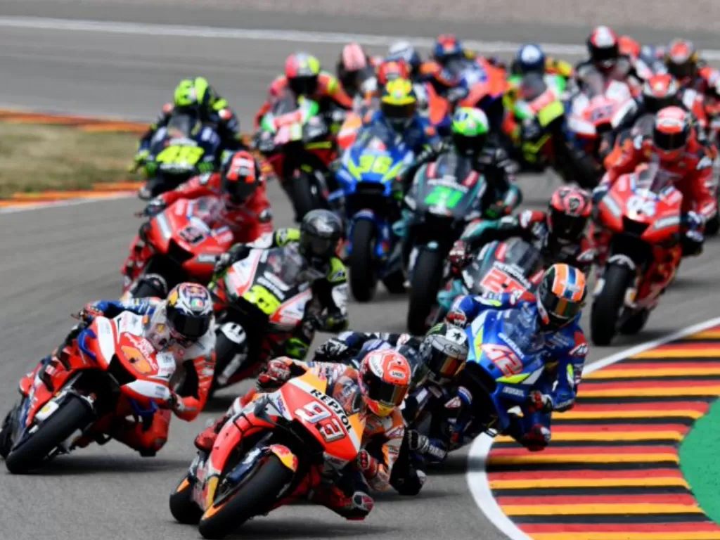Ilustrasi balapan MotoGP di Sirkuit Sachsenring, Jerman (7/7/2019). (REUTERS/Annegret Hilse)
