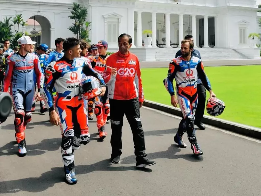 Presiden Jokowi sambut pembalap MotoGP dan Moto 2. (Instagram/@jokowi)