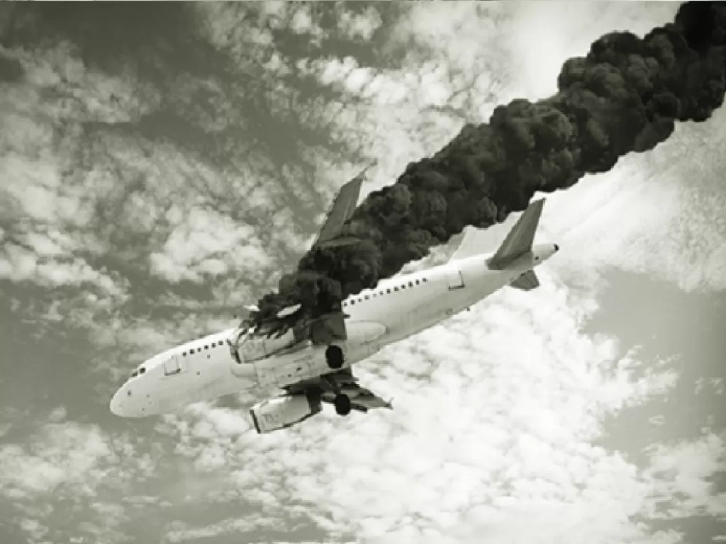 Ilustrasi pesawat jatuh. (Istimewa)