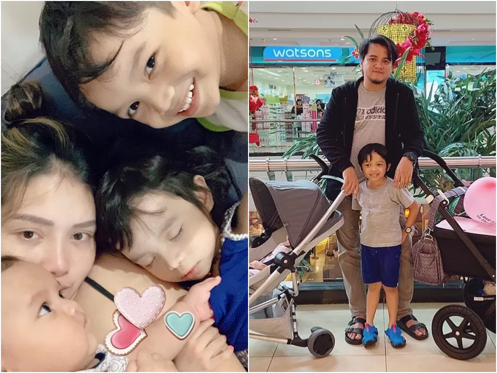 Kiri: Mawar AFI dan anak-anaknya (Instagram/mysamawar) Kanan: Steno Ricardo (Instagram/stenoricardo)