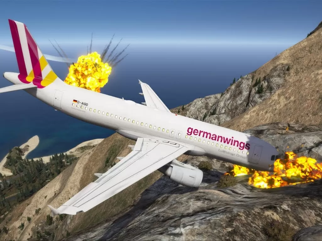 Ilustrasi tragedi kecelakaan Germanwings 9525. (Photo/Ilustrasi/YouTube)