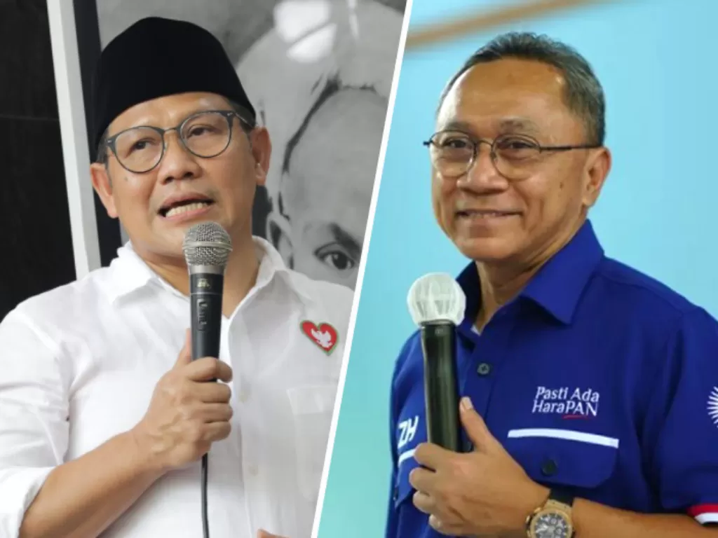 Ketua Umum PKB Muhaimin Iskandar dan Ketua Umum PAN Zulkifli Hasan. (Instagram/cakiminnow/zul.has)