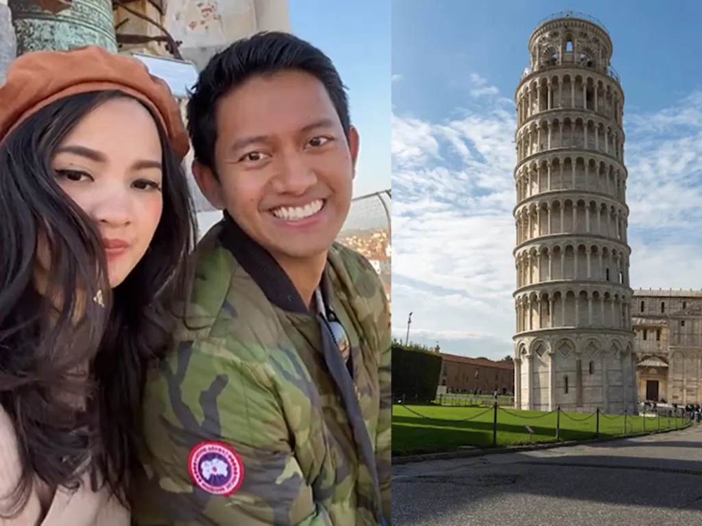 Sabrina dan Belva Devara bulan madu ke Pisa, Italia. (Instagram/@sabrinaanggraini/Freepik)