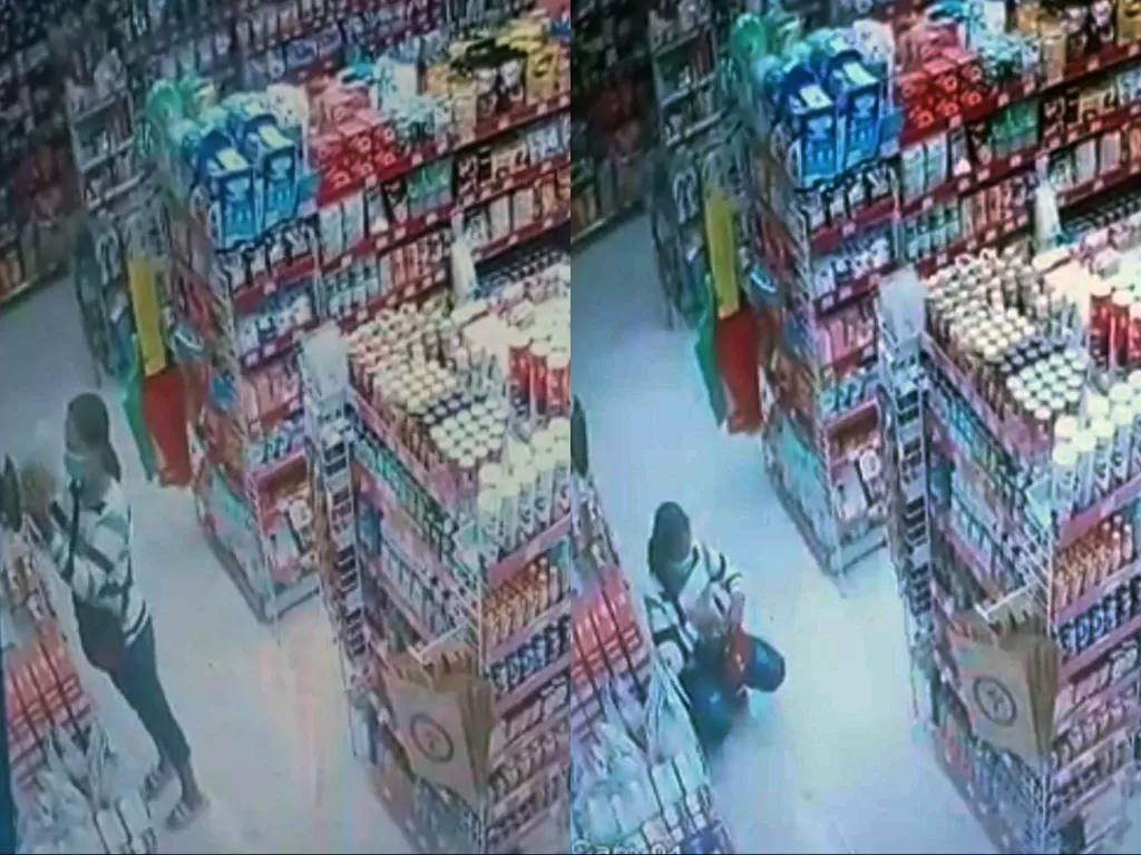 Rekaman CCTV ibu rumah tangga mencuri minyak goreng (Pramita Kusumaningrum/IDZ Creators)