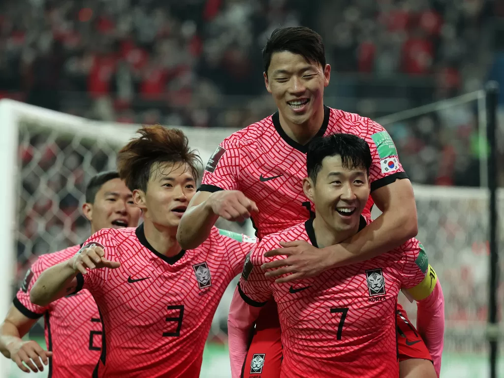 Pemain Korea Selatan saat laga kontra Iran di kualifikasi Piala Dunia 2022, Kamis (24/3/2202). (REUTERS/Yonhap News Agency)