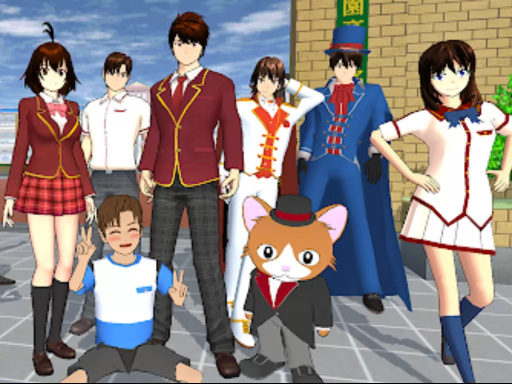 Ilustrasi karakter dalam permainan Sakura School Simulator (play.google.com)