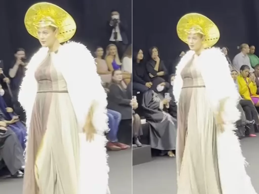 Paula Verhoeven tampil di Arab Fashion Week (YouTube/Baim Paula)