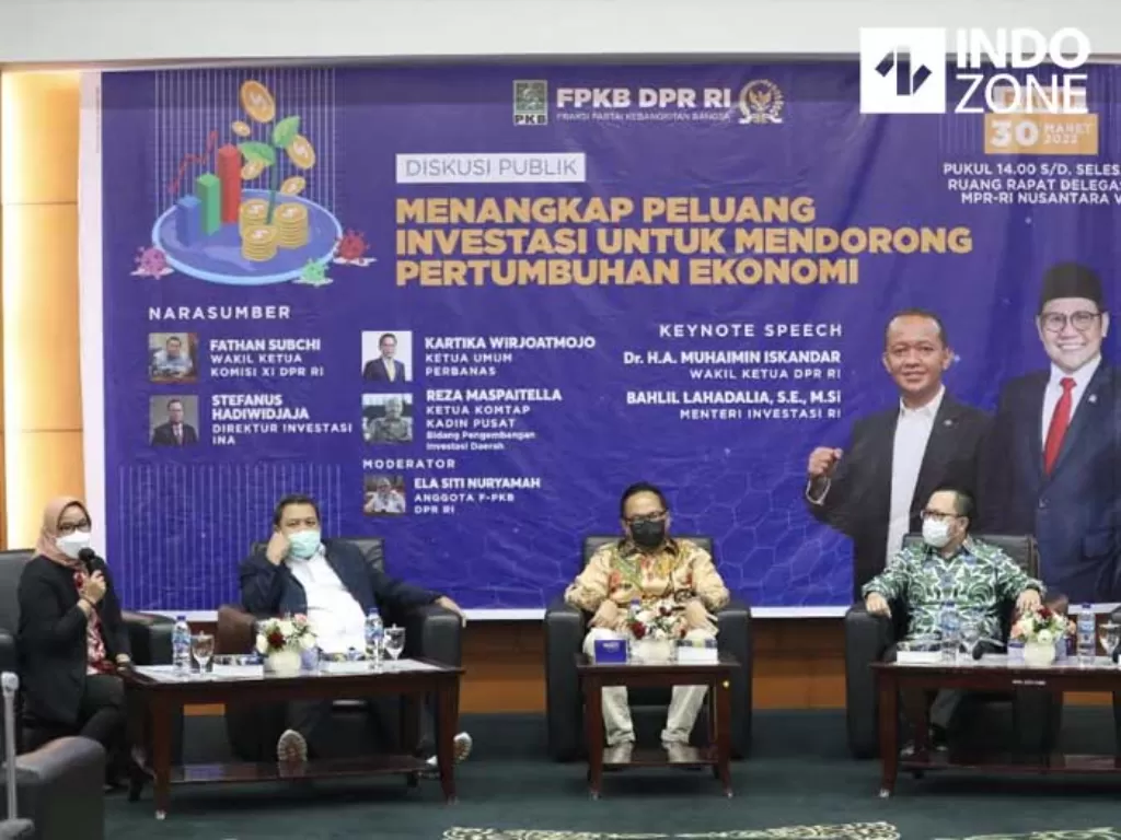 Diskusi fraksi PKB yang dihadiri Menteri Investasi Bahlil Lahadalia (INDOZONE/HaritS Tryan)