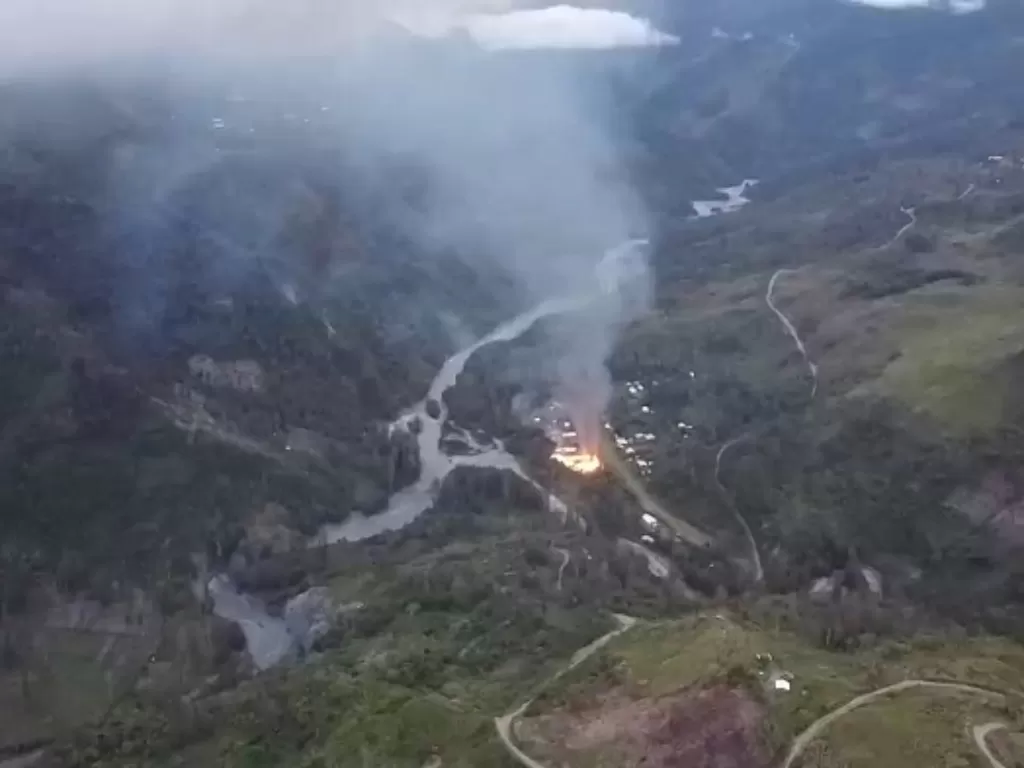 Penampakan sekolah di Intan Jaya Papua yang dibakar oleh KKB. (Dok. Polda Papua)