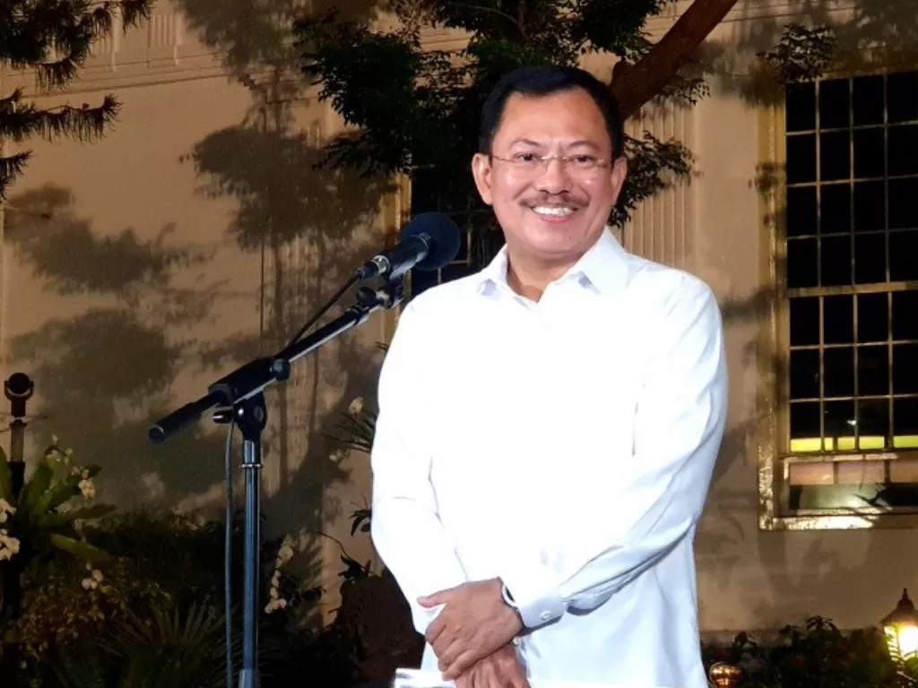 Dr dr Terawan Agus Putranto di halaman Istana Negara, Jakarta. (ANTARA/Bayu Prasetyo)
