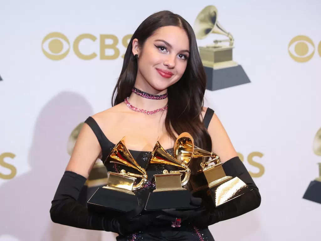 Olivia Rodrigo memborong tiga piala Grammy Awards 2022 (REUTERS/Steve Marcus)