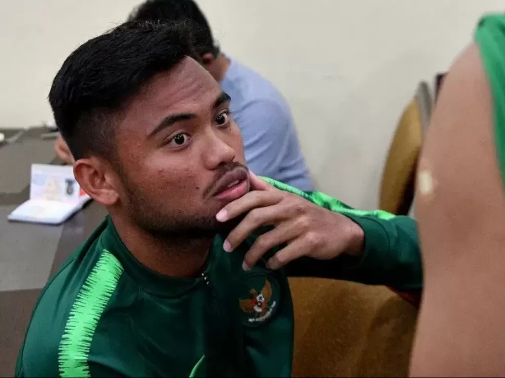 Pemain Timnas U23 Saddil Ramdani. (ANTARA FOTO/Sigid Kurniawan)
