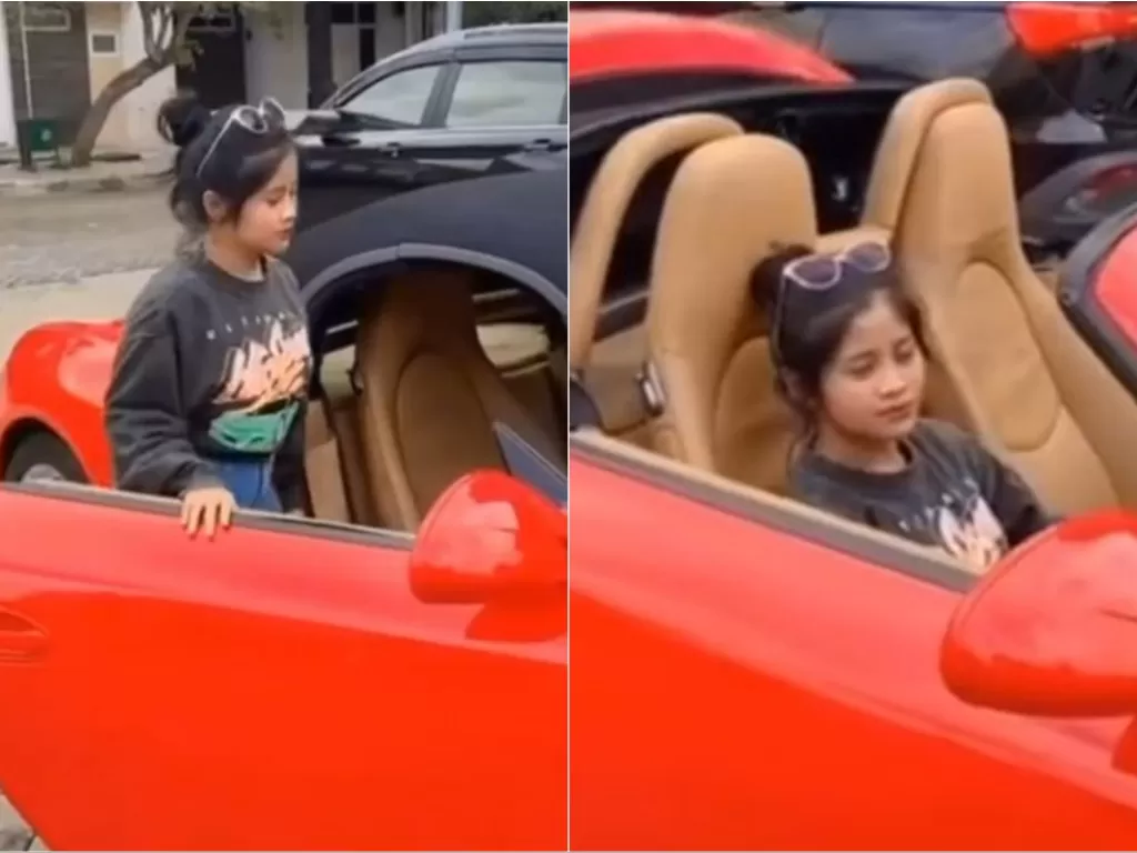 Chika pamer naik mobil mewah (Instagram/@rumpi_gosip)