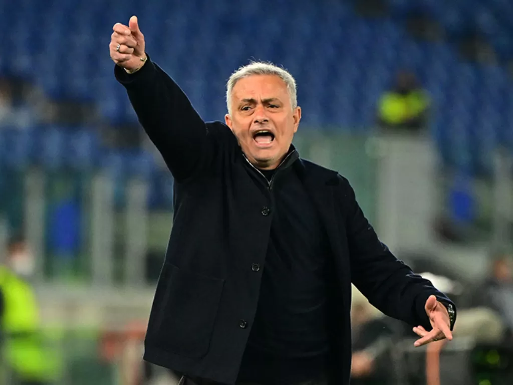 Pelatih AS Roma Jose Mourinho. (REUTERS/REUTERS/Alberto Lingria)