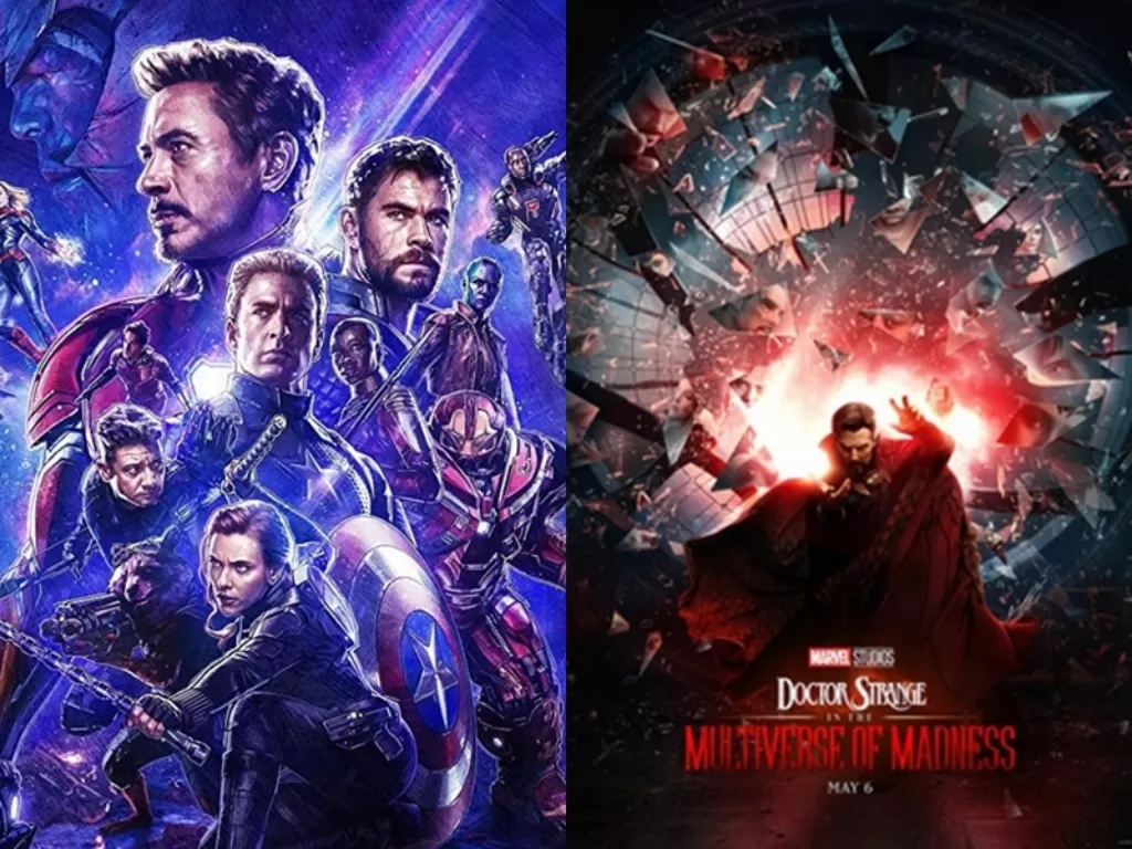 Kiri: Poster Avengers. (Marvel) Kanan: Poster Doctor Strange 2. (Marvel)