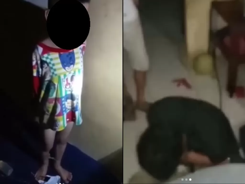 Video anak disiksa ayah tirinya. (Instagram/infodepok24).