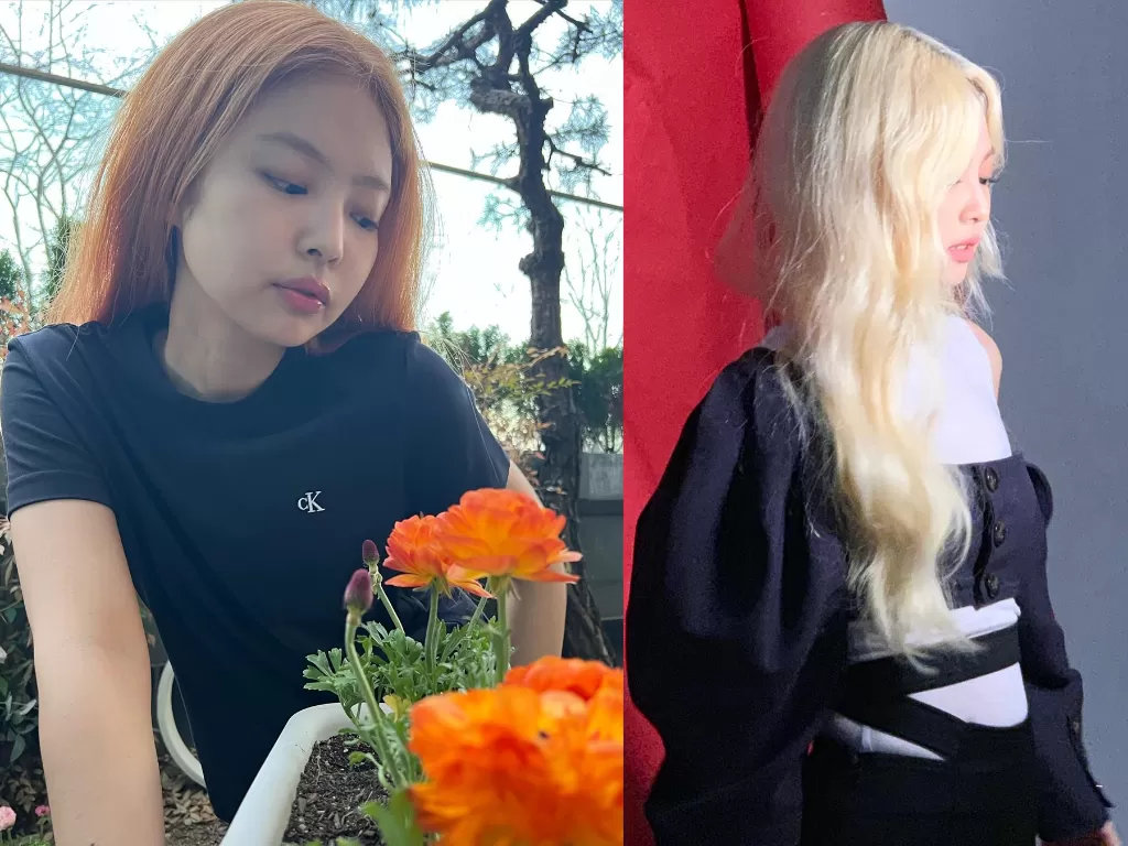 Tampilan Jennie dengan rambut cerah. (Instagram/@jennierubyjane)