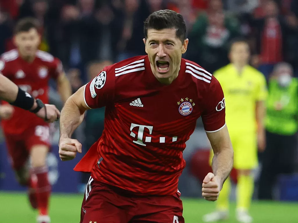 Penyerang Bayern Munchen, Robert Lewandowski. (REUTERS/Kai Pfaffenbach)