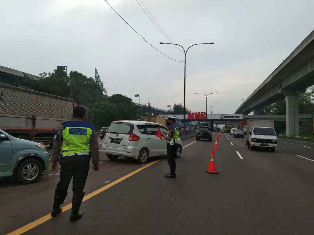 Contraflow di tol Jakarta-Cikampek (Dok. PT Jasa Marga)