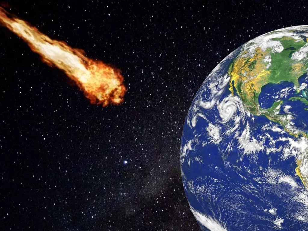 Ilustrasi asteroid menabrak Bumi (Pixabay)