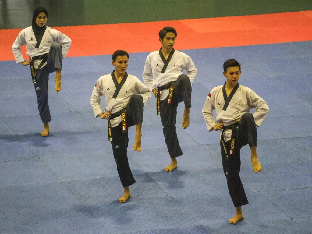 Cabor Taekwondo optimis raih medali di SEA Games 2021. (ANTARA FOTO/Asprilla Dwi Adha)