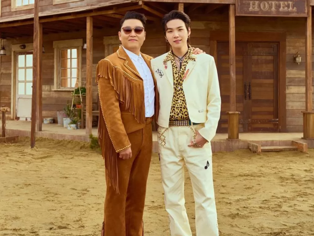 Psy dan Suga BTS. (Instagram/@42psy42)