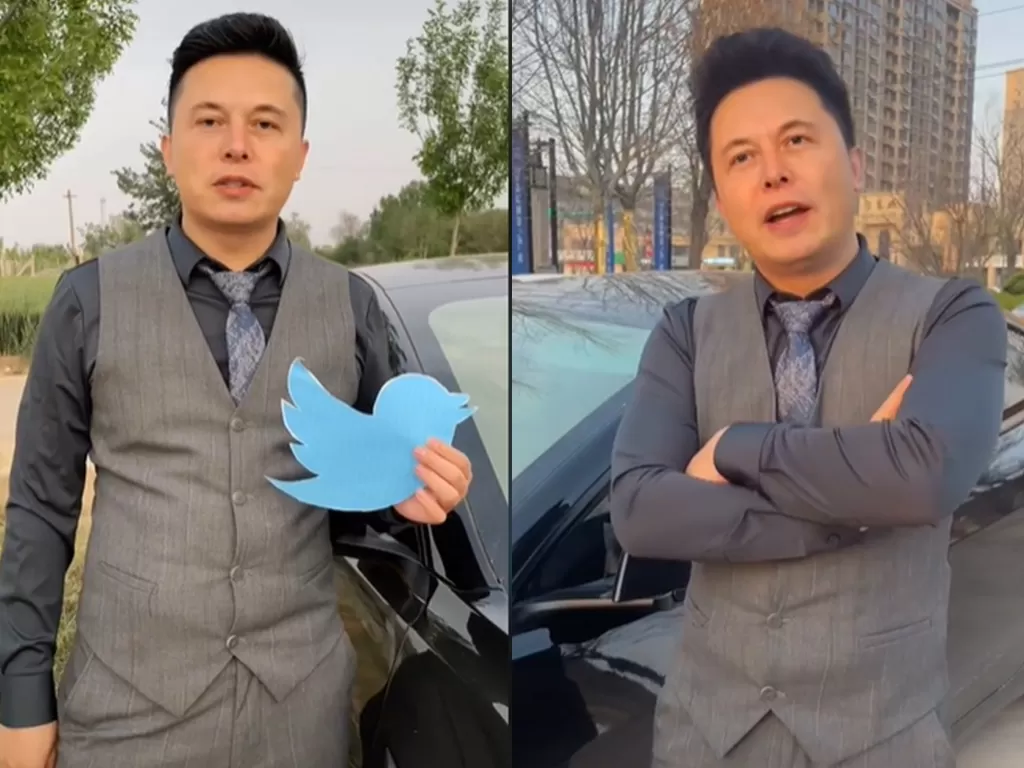 Pria China mirip Elon Musk. (TikTok/@mayilong0)