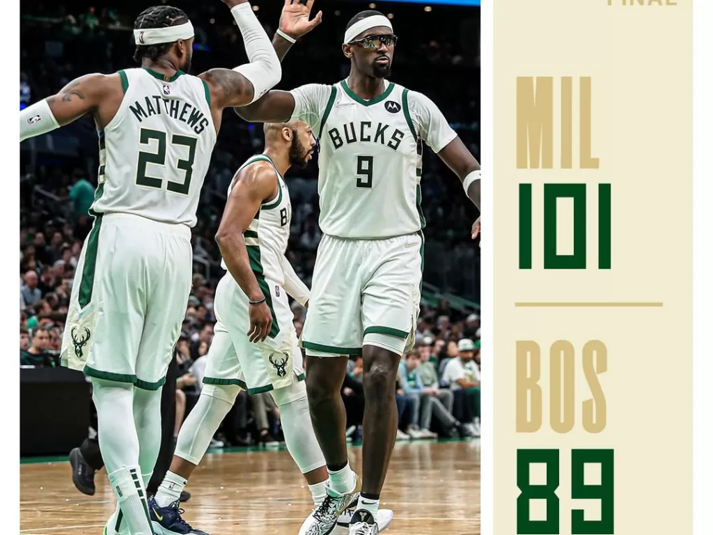 Milwaukee Bucks kalahkan Celtics. (Instagram/@bucks)