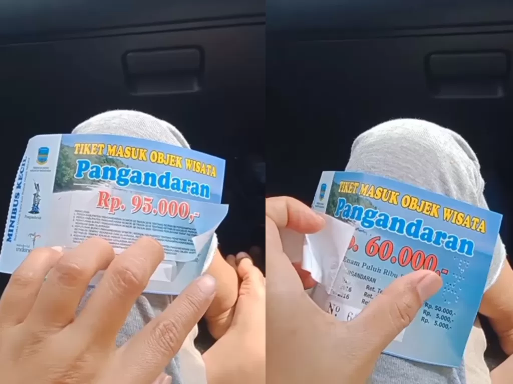 Tiket masuk wisata Pantai Pangandaran (Instagram/andreli_48)