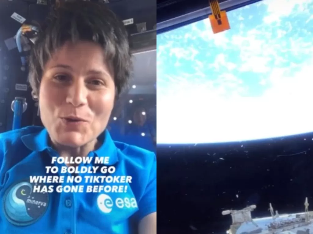 Samantha Cristoforetti,  astronot Badan Antariksa Eropa (ESA). (TikTok/@astrosamantha)
