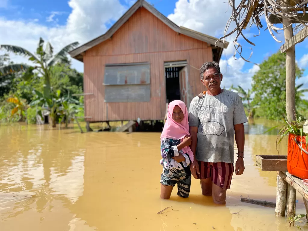 Banjir merendam Kampung Tumbit Melayu, Berau. (Edi Akbar/IDZ Creators)