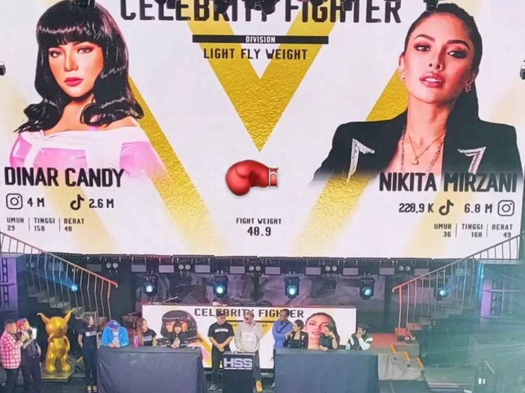 Konferensi pers duel tinju Dinar Candy vs Nikita Mirzani. (Instagram/dheahanifaputri)