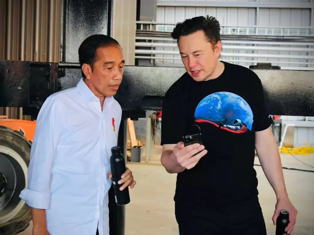 Presiden Jokowi dan Elon Musk. (Instagram/@sekretariat.kabinet)