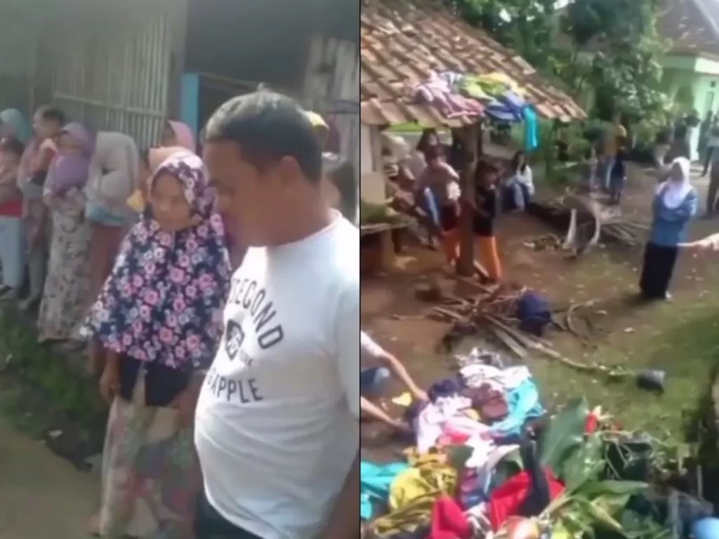 Penggusuran wanita Cianjur yang melakukan Poliandri. (Instagram/@say.viideo)
