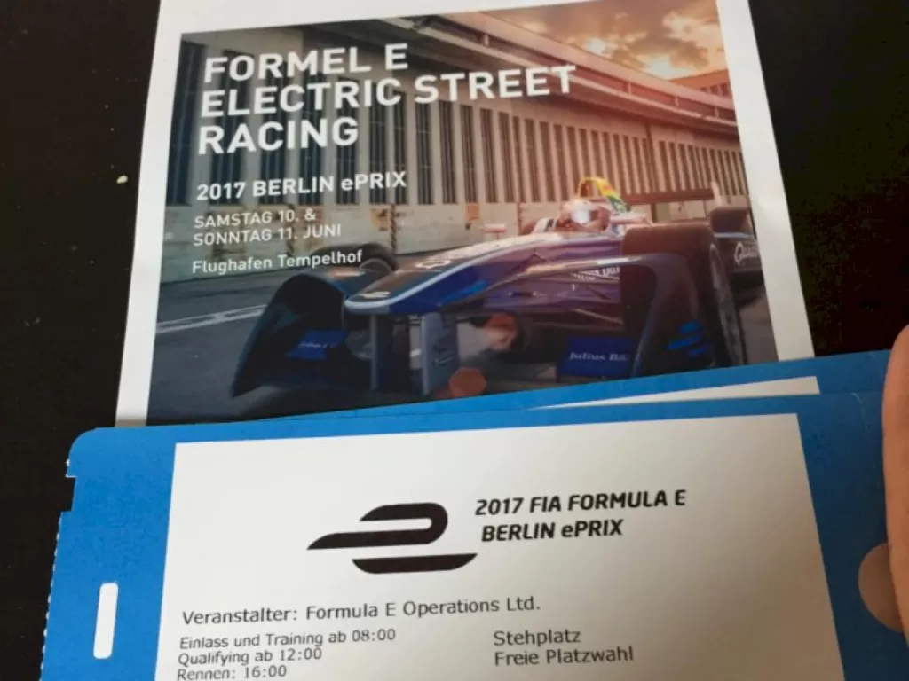 Contoh tiket Formula E yang diadakan di Berlin, Jerman. (Istimewa)