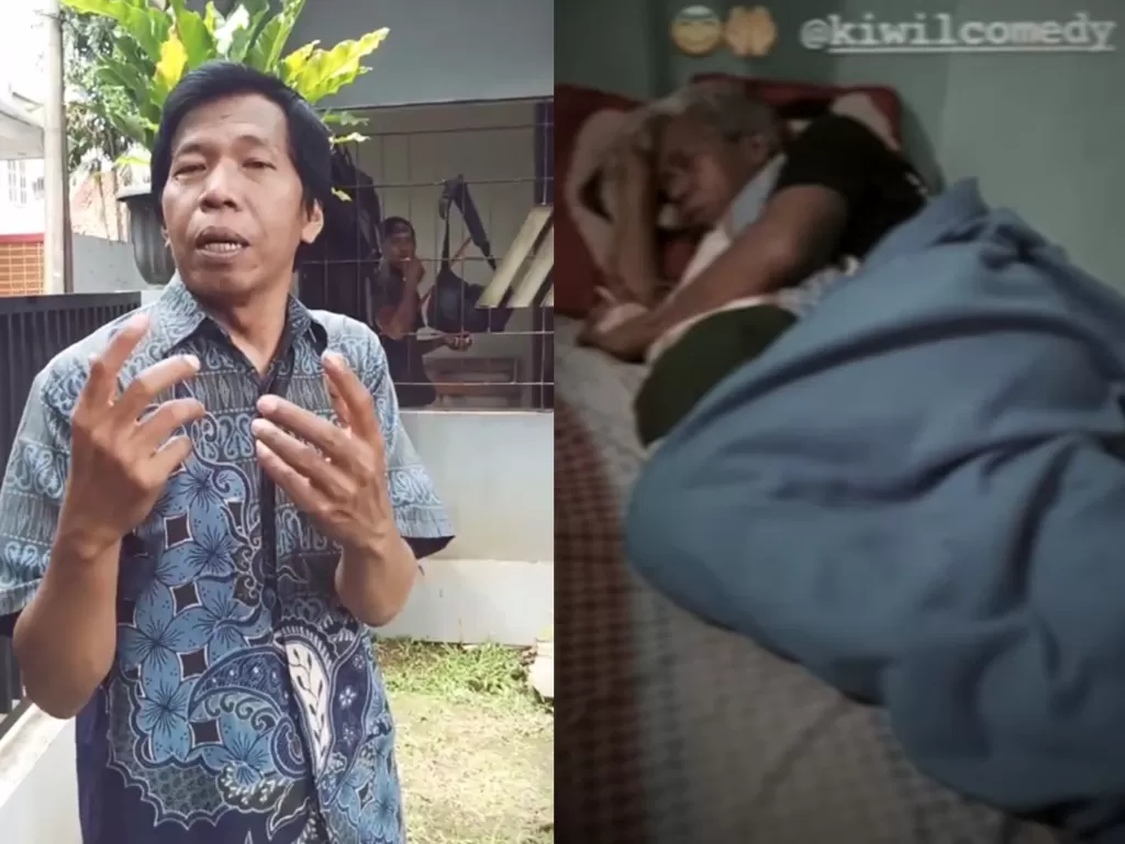 Kiwil yang terbaring sakit akibat infeksi virus (Youtube/Starpro Indonesia/Instagram/KiwilComedy)