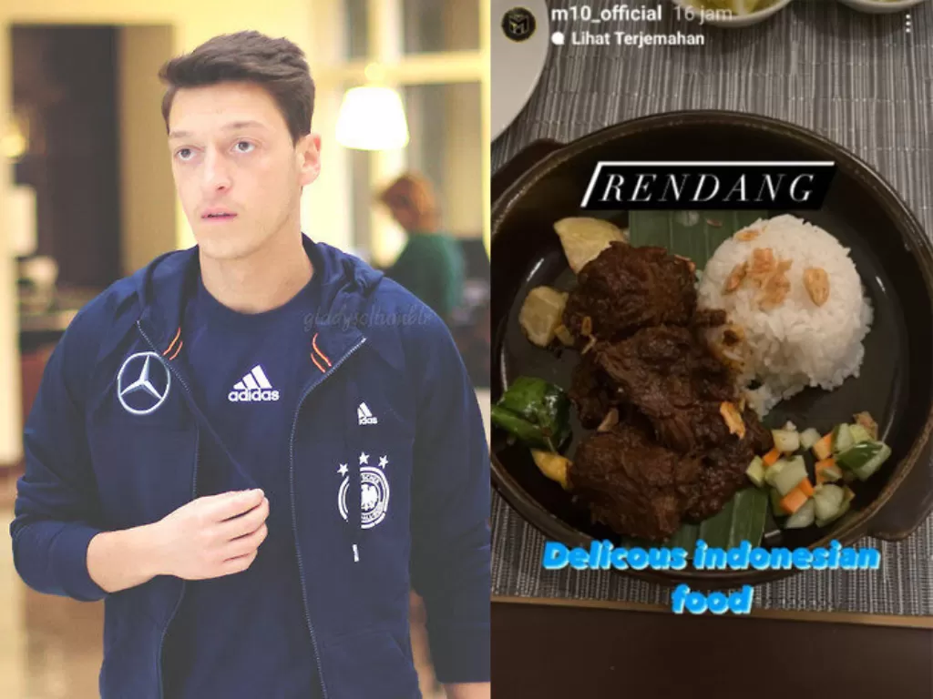 Mesut Ozil puji masakan rendang saat datang ke Indonesia. (Foto/Twitter/Instagram/Mesut Ozil)