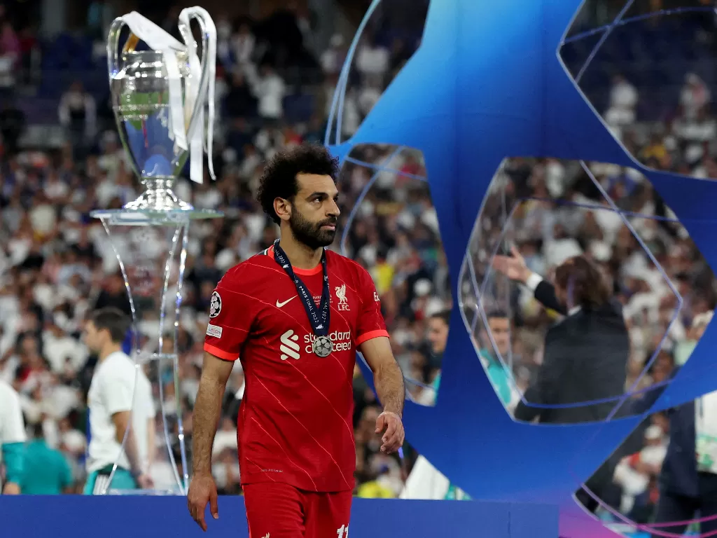 Mohamed Salah di final Liga Champions 2021/2022. (REUTERS/Lee Smith)