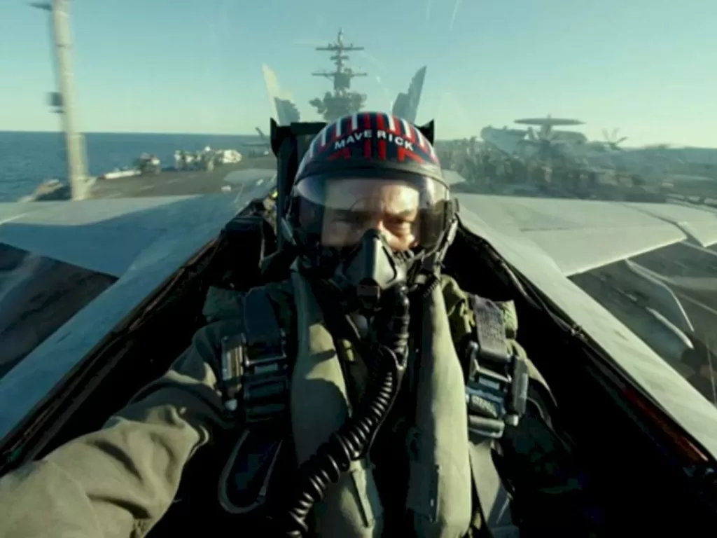 Tom Cruise dalam perannya sebagai Maverick di Top Gun: Maverick (Istimewa)